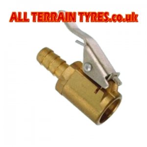 Brass Clip-On Tyre Valve Connector - Large Bore Valves